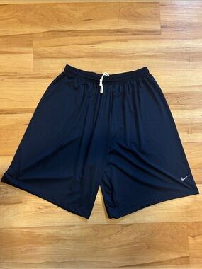 Nike Men’s Dark Blue Athletic Shorts with White Drawstring